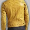 Mens Yellow Quilted Design Leather Jacket