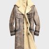 Mens Brown Distressed Sheepskin Coat