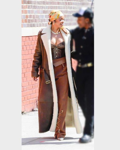 Rihanna Shearling Long Coat
