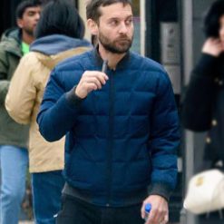 Tobey Maguire Blue Puffer Jacket