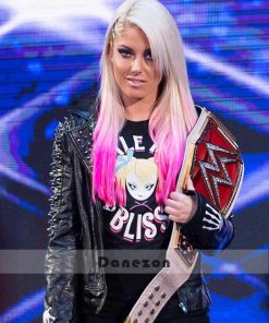WWE Alexa Bliss Black Leather Studded Jacket