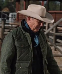 John Dutton Yellowstone season 4 Green Quilted Jacket