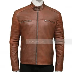 Brown Biker Mens Leather Jacket