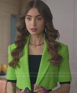 Emily in Paris S02 Green Cropped Blazer