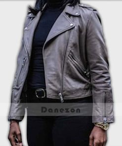 Sheryll Barnes Grey Leather Jacket