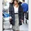 Jennifer Lopez Black Parka Coat