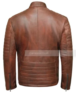 Biker Brown Mens Leather Jacket