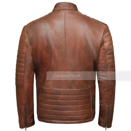 Biker Brown Mens Leather Jacket
