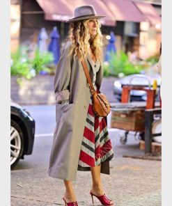 And Just Like That Carrie Bradshaw Grey Coat