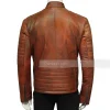 Men Biker Brown Leather Jacket