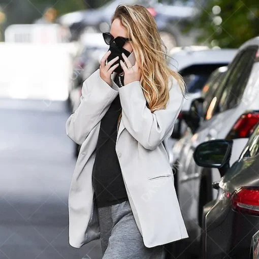 Jennifer Lawrence Oversized Grey Blazer