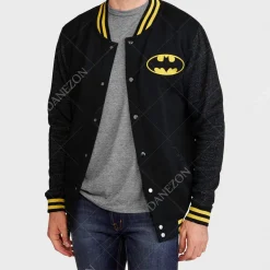 The Batman Logo Black Letterman Jacket