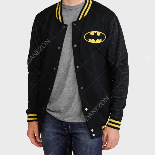 The Batman Logo Black Letterman Jacket