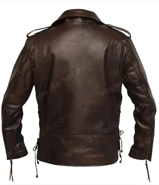 Biker Mens Brown Leather Jacket