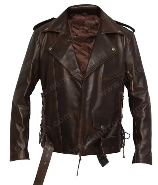 Mens Biker Dark Brown Leather Jacket | Mens Cafe Racer Leather Jacket