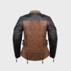 Mens Black And Brown Leather Distressed Jacket
