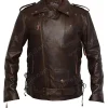 Mens Cafe Racer Dark Brown Leather Jacket