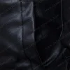 Men's Biker Leather Slim-Fit Padded Black Jacket