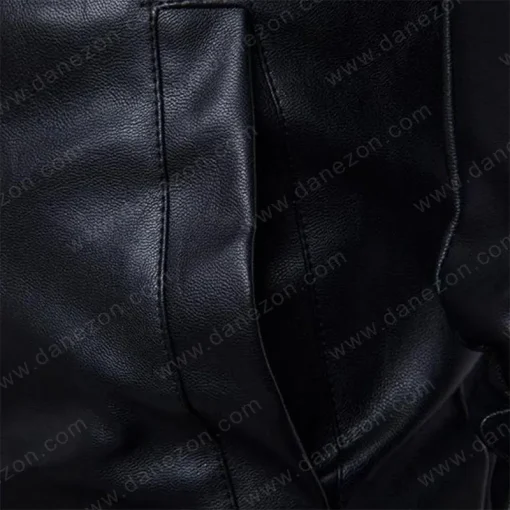 Men's Biker Leather Slim-Fit Padded Black Jacket