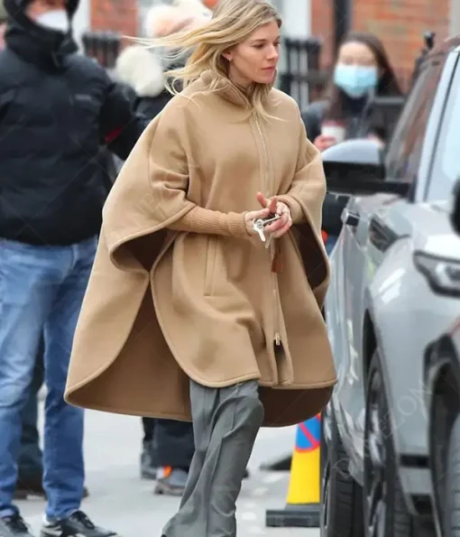 Anatomy Of A Scandal Sienna Miller Brown Poncho