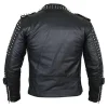 Black Biker Studded Leather Jacket