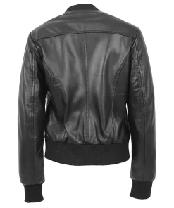 Slim-Fit Bomber Leather Jacket
