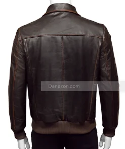 Mens Bomber Distressed Leather Jacket