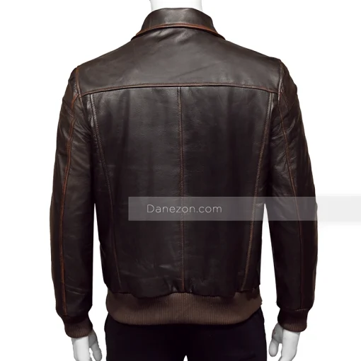 Mens Bomber Distressed Leather Jacket