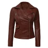 Women's Brown Motorcycle Leather Jacket