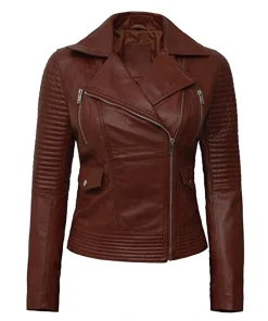 Women's Brown Motorcycle Leather Jacket