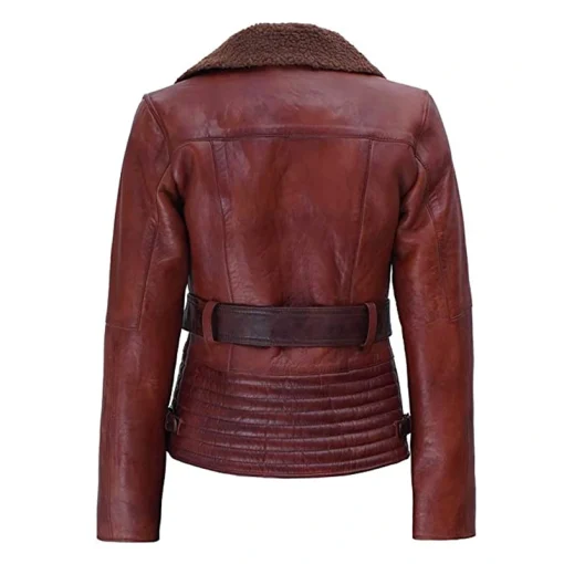 Dark Brown Shearling Leather Jacket