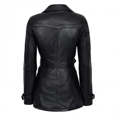 Double Breasted Black Leather Jacket