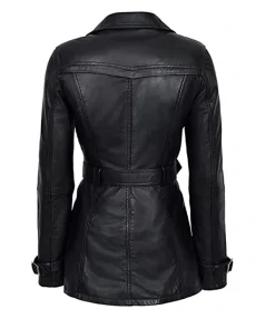 Double Breasted Black Leather Jacket