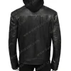 Black Leather Jacket With hood Elvis