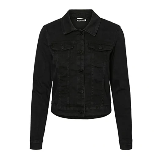 Lisa Shirt Style Black Denim Jacket