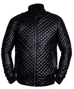 Mens Black Quilted Leather Jacket