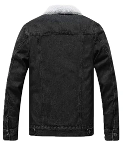 Sherpa Black Denim Jacket