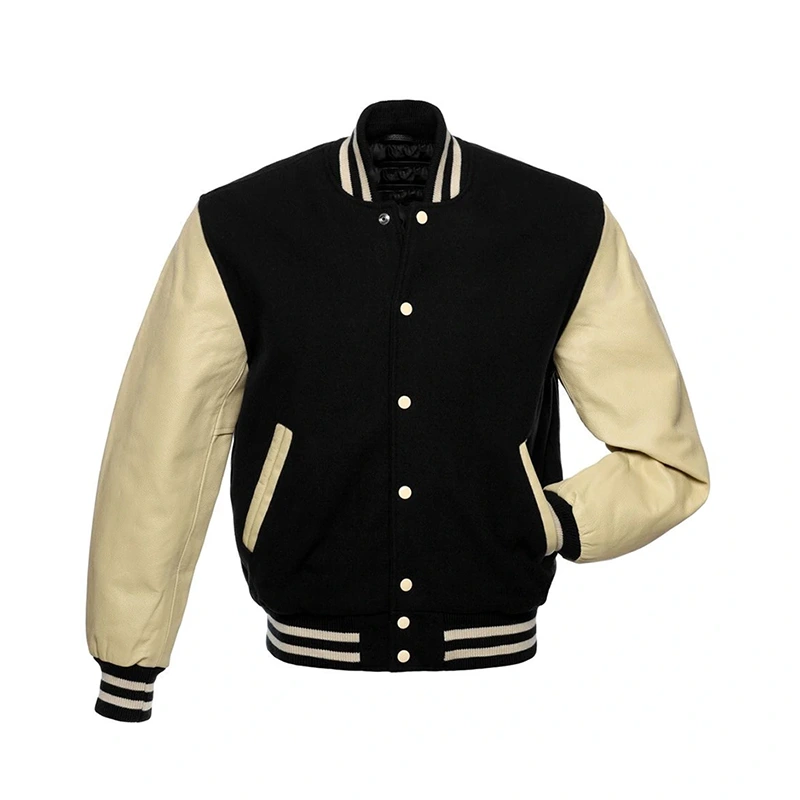 Men's Bomber Black Varsity Jacket | Bomber Varsity Jacket