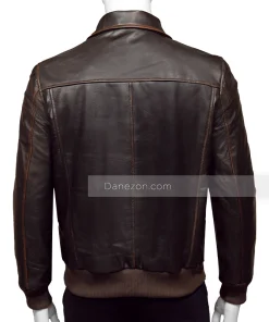Brown Bomber Biker Leather Jacket Mens