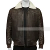 Mens Bomber Brown Shearling Leather Jacket
