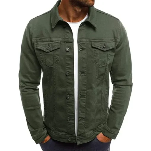 Green Denim Jacket for mens