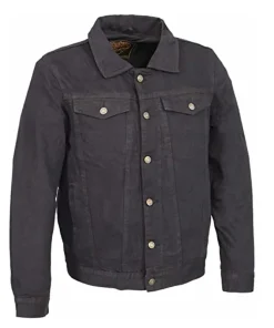 Grey Denim Jacket Shirt Style Collar