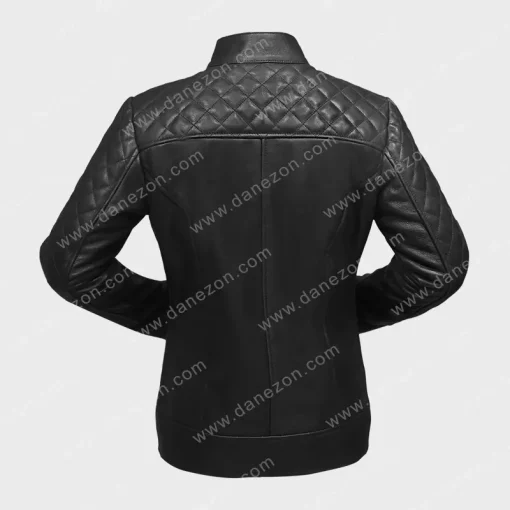 Slim Fit Leather Black Quilted Jacket Mens