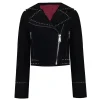 Black Studded Suede Leather Jacket