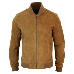 Brown Bomber Suede Leather Jacket