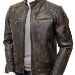 Quilted Shoulder Brown Vintage Jacket