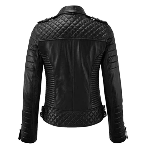 Motorcycle Black Padded Leather Jacket
