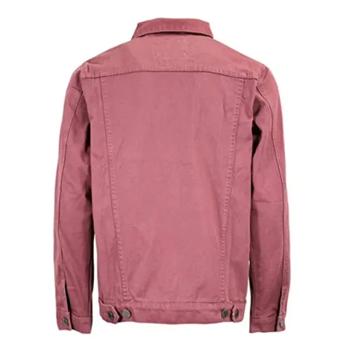 Pink color denim jacket mens