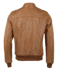 Quilted Brown Leather Jacket
