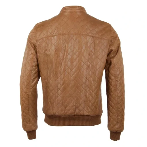 Quilted Brown Leather Jacket